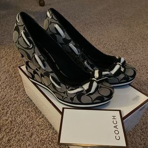 brand new Coach heels with tag and box